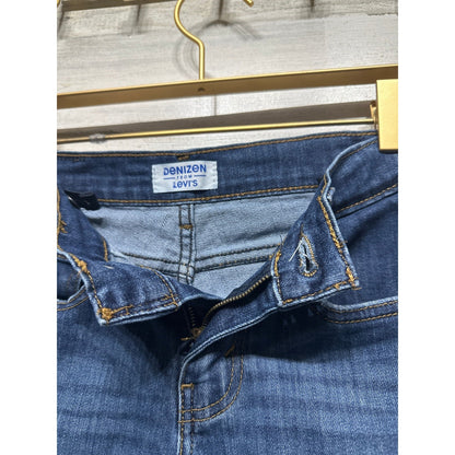 Denizen Levi's Denim Shorts Jorts Boys Size 12 Blue Raw Hem Adjustable Waist EUC1