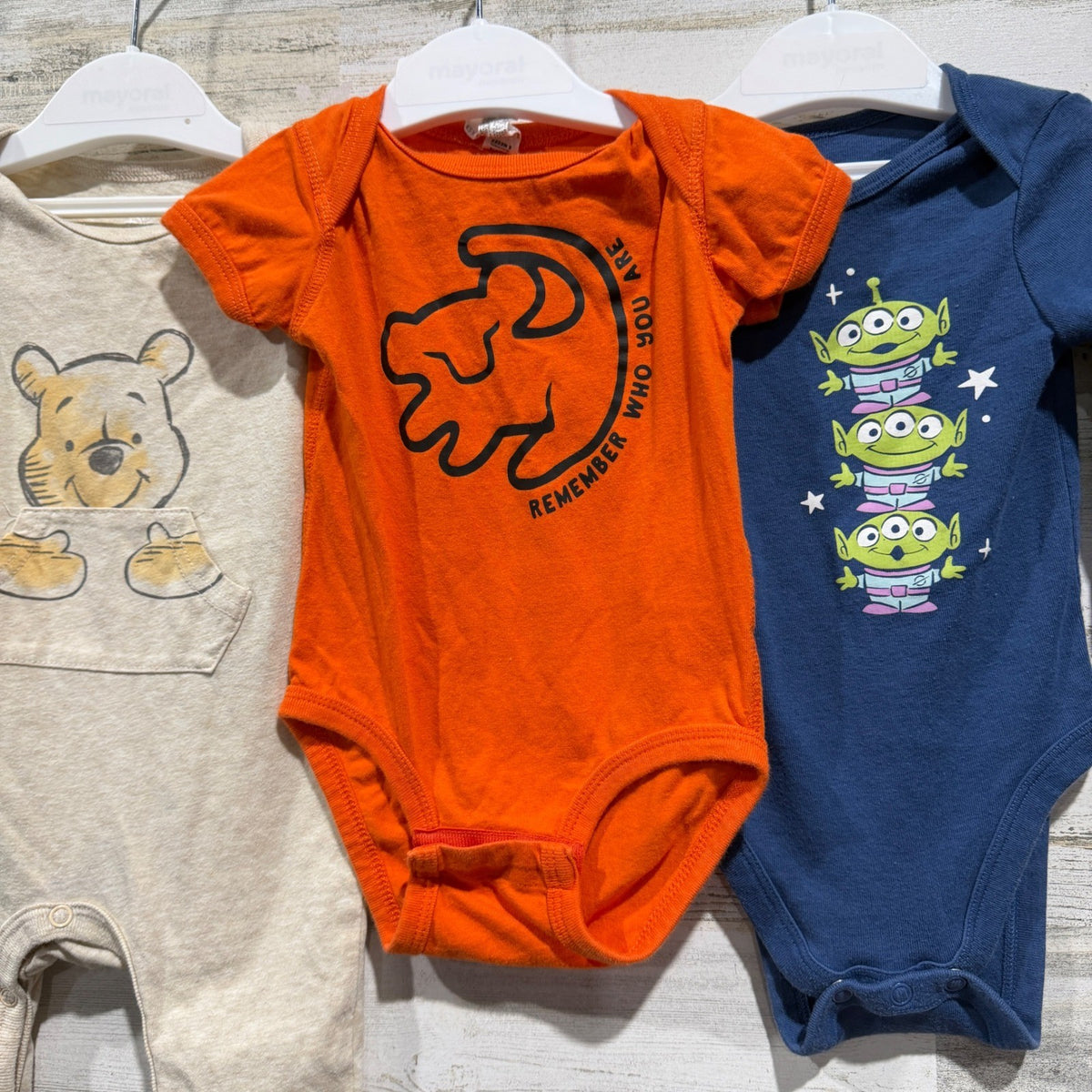 Disney Jumping Beans Bundle Baby Boys 6-9M Winnie Pooh Lion King Toy Story1