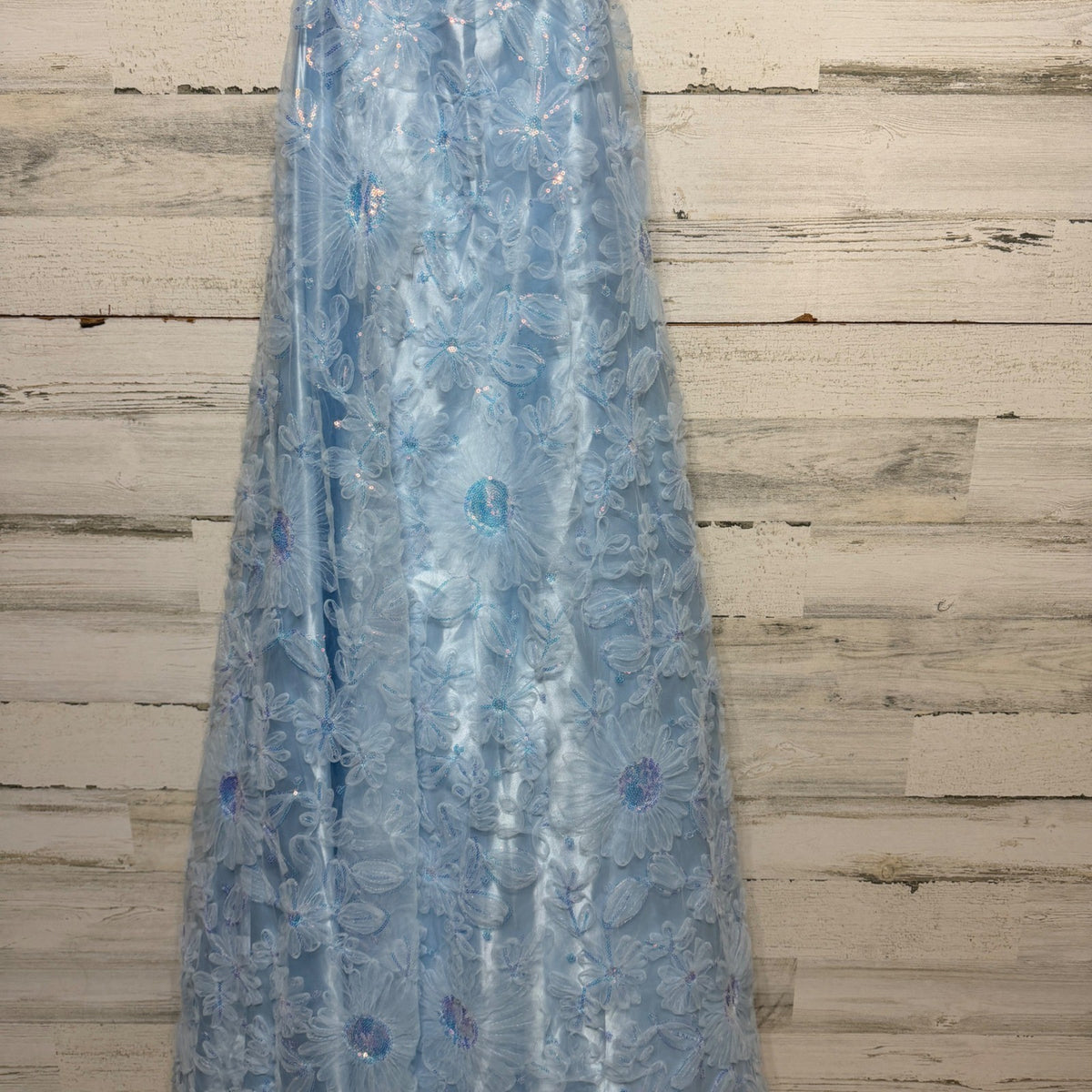 Floral Sequin Gown B. Darlin Juniors 15/16 S Blue Corset Back Fairycore Prom3