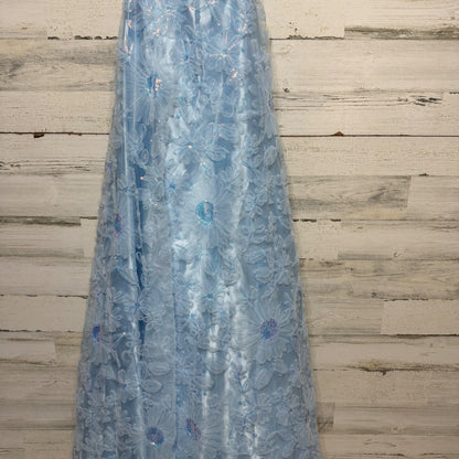 Floral Sequin Gown B. Darlin Juniors 15/16 S Blue Corset Back Fairycore Prom3