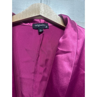 Originality Satin Blazer Girls Large Magenta Pink Ruched Sleeve EUC1