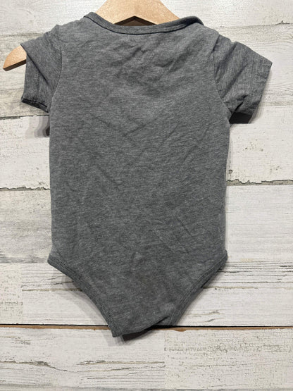 Nike Bodysuit Girls 9m Grey Multi-Color Swoosh Graphic *Flawed*1