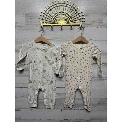 H&M Romper 2-Pack Kids 9-12m Cream Woodland Mushroom Mountain Soft0