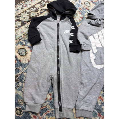 Nike Romper Bodysuit Bundle Boys 6M 9M Gray White Teal Sporty Athleisure GUC6