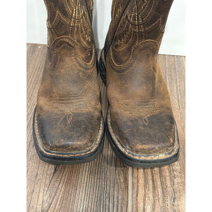 Ariat Western Boots Boys 11 Brown Leather 10042412 Cowboy GUC*Flaws4