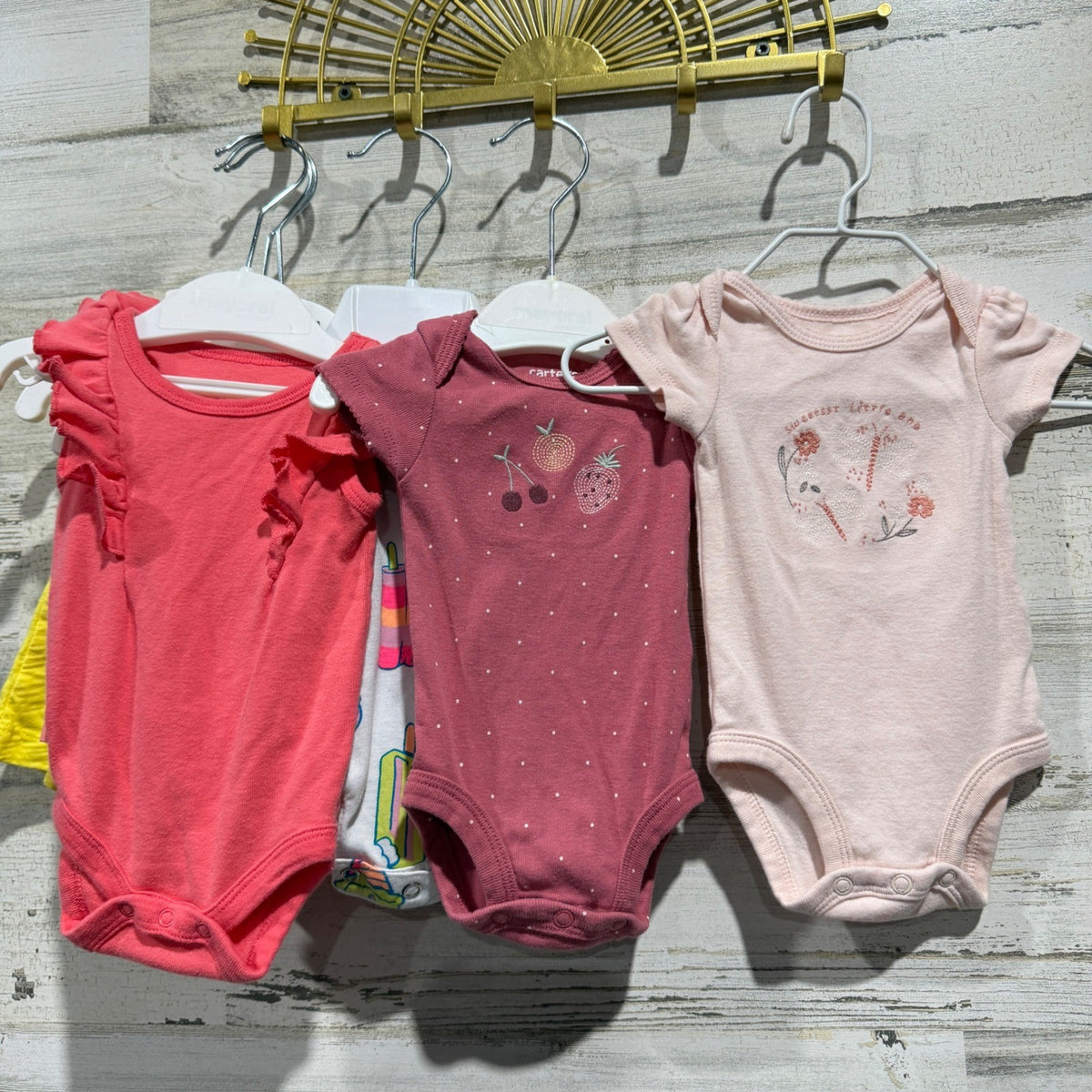 Newborn Baby Girl Clothing Lot NB Bundle Mix Pink Yellow Cotton EUC1