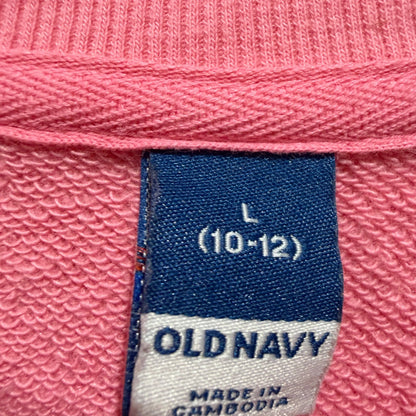 Old Navy Follow Your Heart Sweatshirt Girls L 10-12 Pink Cotton Blend Preppy2