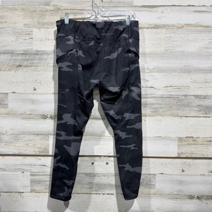 Athleta Camo Active Leggings Womens L Black Grey Camouflage GUC*3
