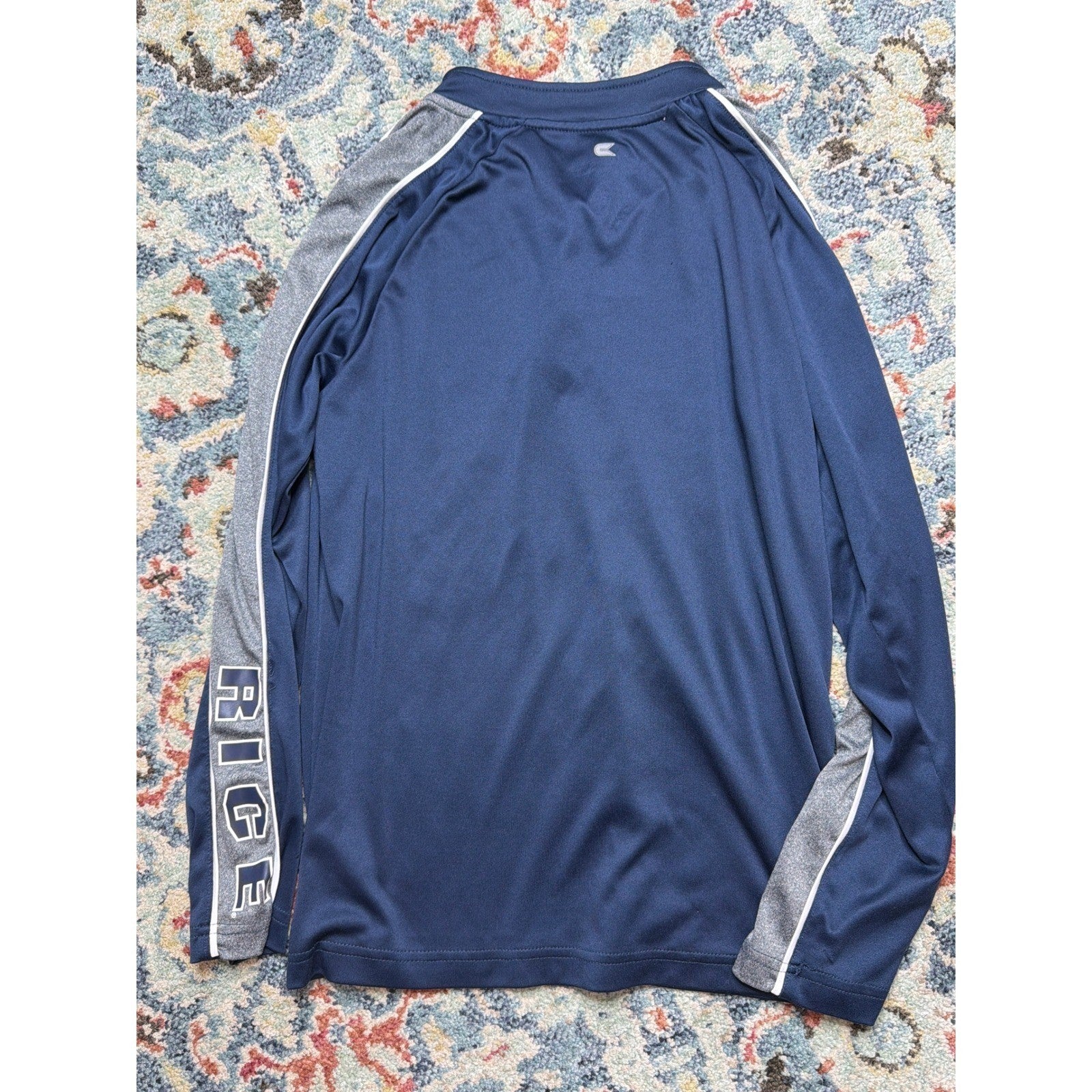 Rice Owls Quarter Zip Boys Youth Large 16-18 Navy Blue Pullover EUC3