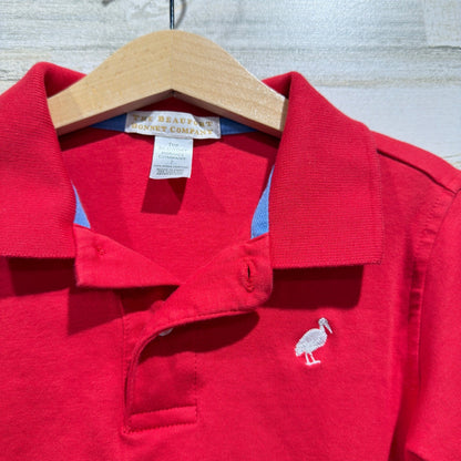 The Beaufort Bonnet Company Polo Boys 7 Red Pima Cotton Preppy EUC1