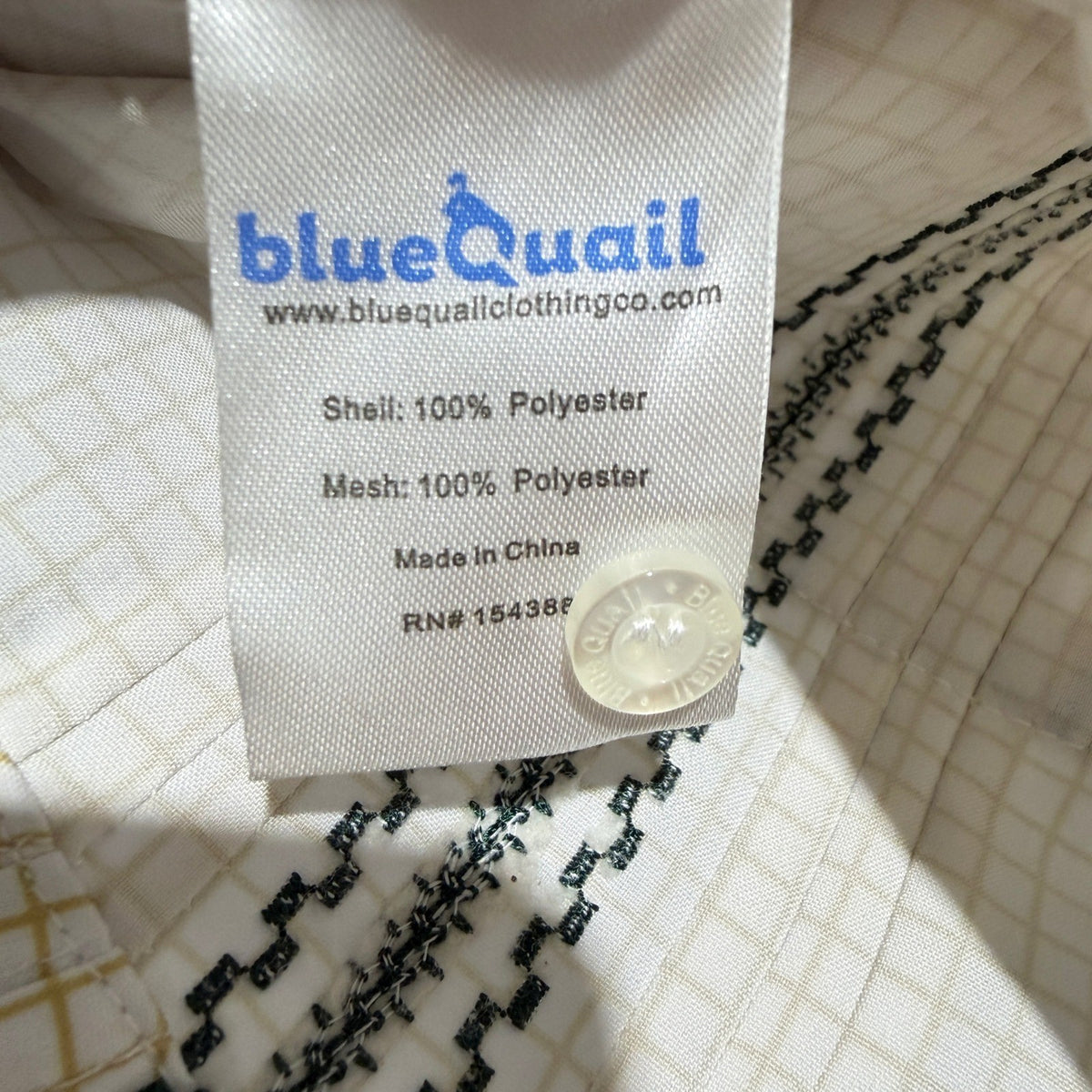 Blue Quail Guayabera Shirt Boys 7 Tan Check UPF 50+ Performance EUC6