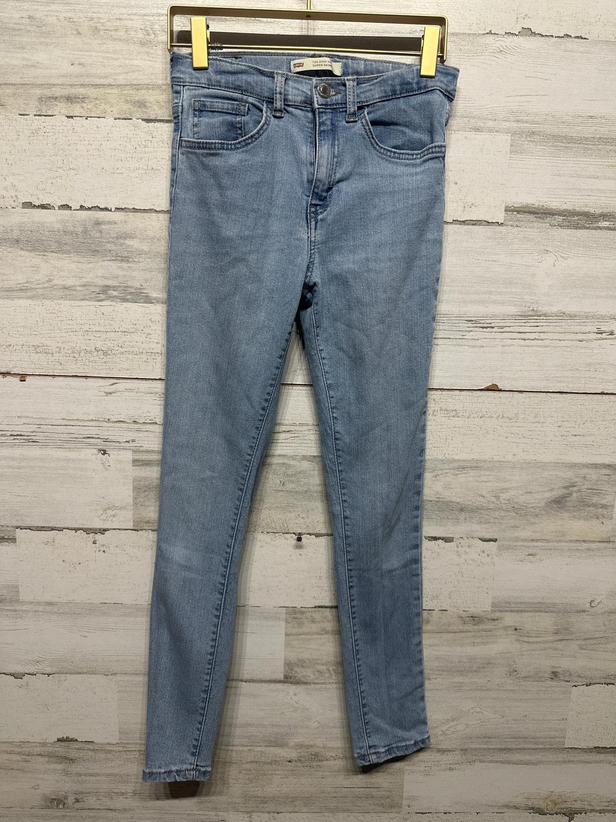 Levi's 720 High Rise Super Skinny Jeans Girls 12 Light Blue Denim EUC0