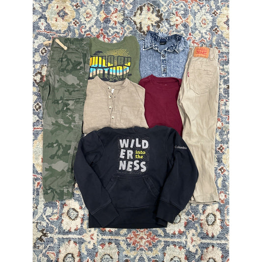 Columbia Levi's Zara Boys Size 6 Bundle Camo Khaki Hoodie Denim GUC0