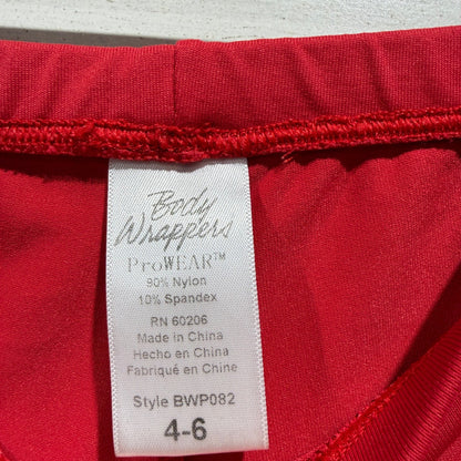 Body Wrappers ProWEAR Shorts Toddler Girls 4-6 Red Nylon Spandex Dance Athletic1
