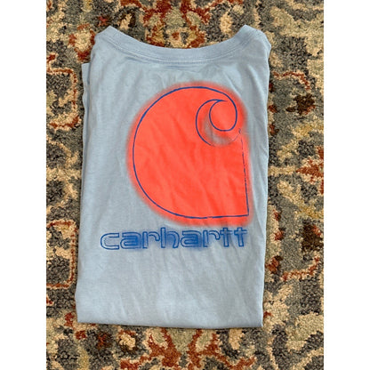 Carhartt Graphic T-Shirt Boys Large 14/16 Blue Neon Spray Logo0