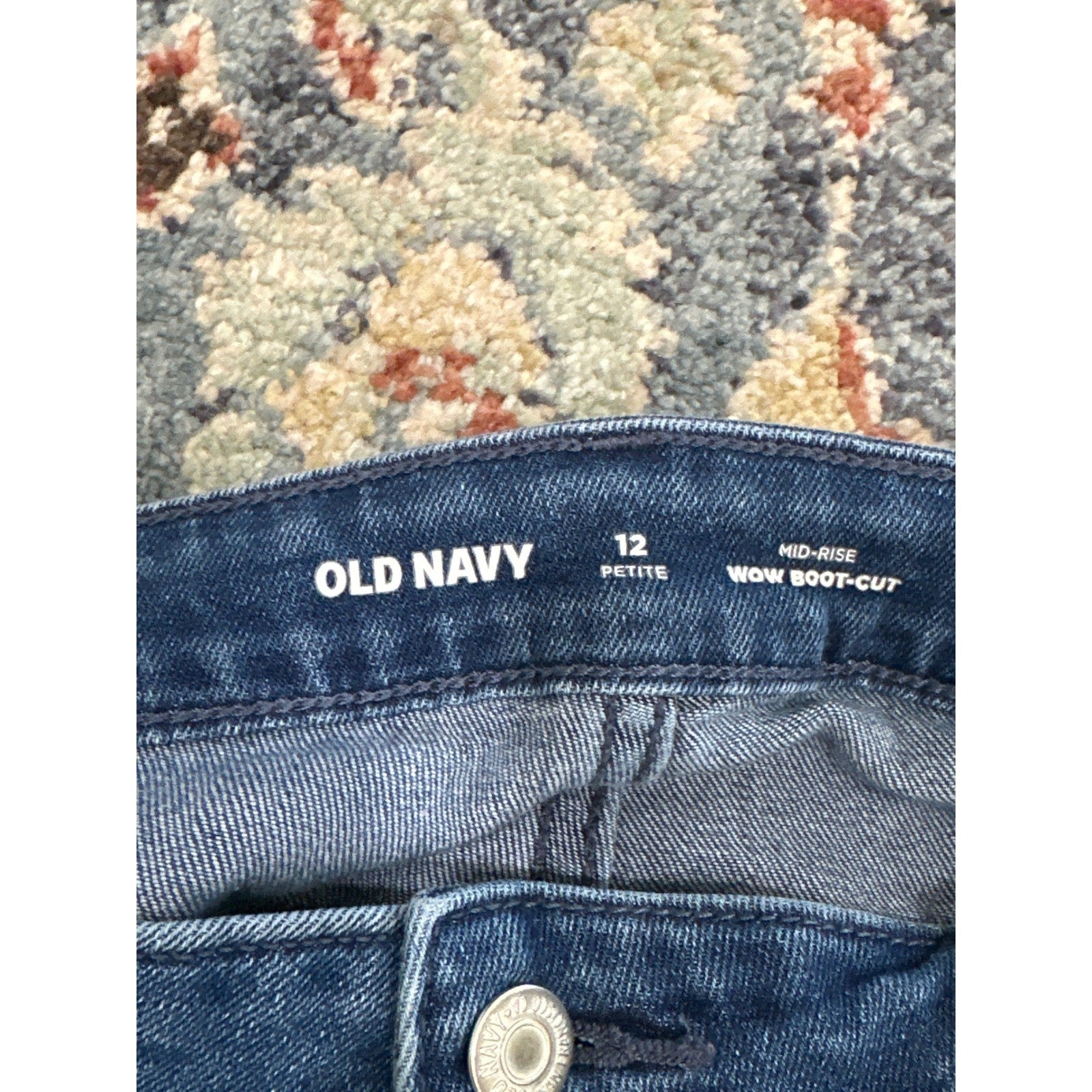 Old Navy Wow Boot Cut Women 12P Petite Blue Midrise Denim Jeans2