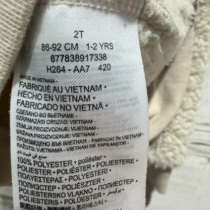 Nike Sportswear Sherpa Fleece Sweatshirt Girls 2T Cream Polyester Sporty EUC3
