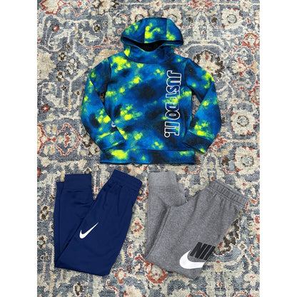 Nike Hoodie Joggers Bundle Boys 6 Blue Galaxy Blue Gray 3pc0