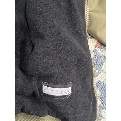 First Wave Hooded Bomber Jacket Boys 4/5 Olive Green Full Zip4