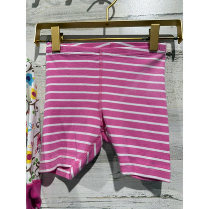 Hanna Andersson PJ Bundle Girls 3T Pink Bird Print Striped Organic Cotton EUC4