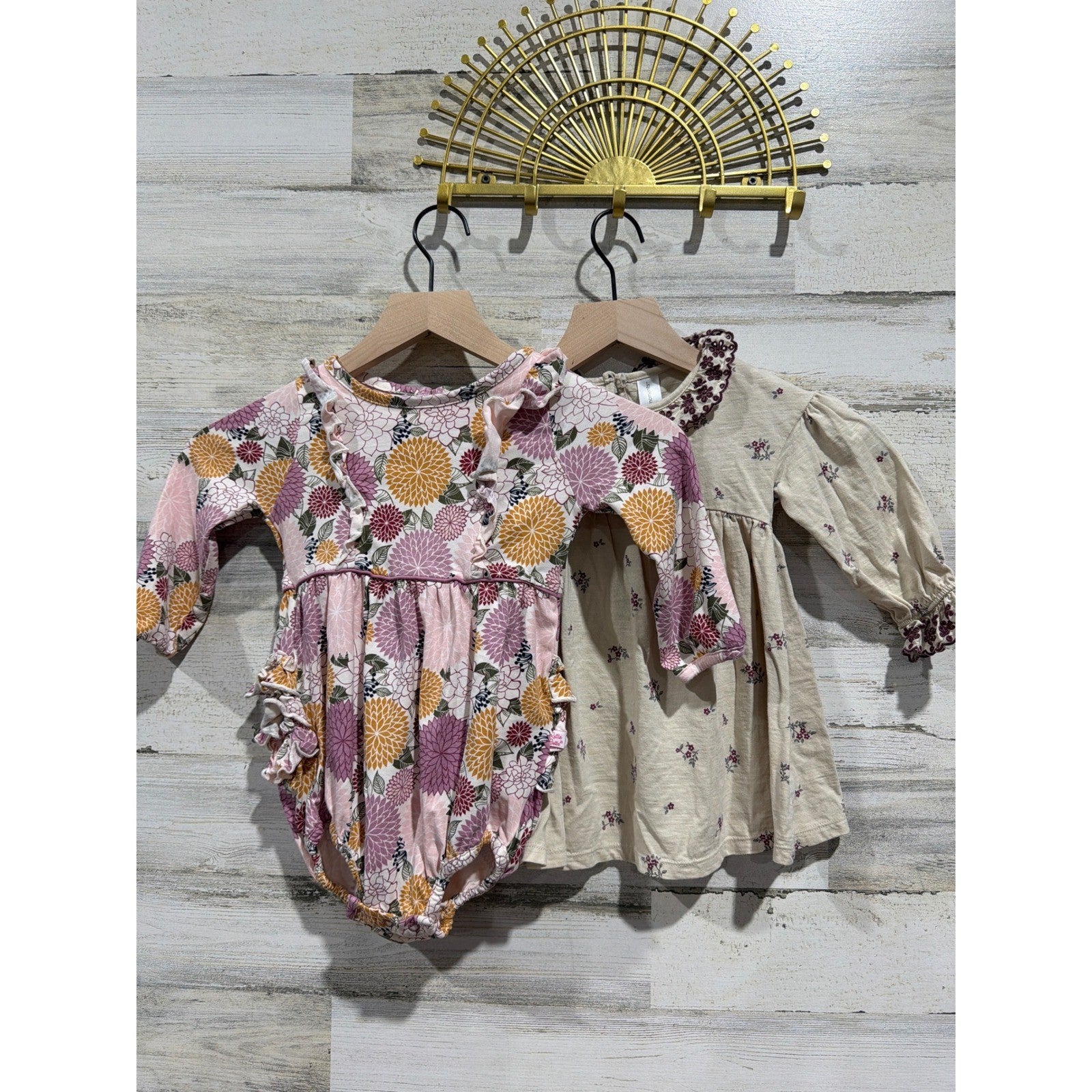 Modern Moments RuffleButts Bundle Girls 18-24M Floral Dress Bubble Romper EUC0
