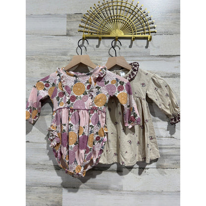 Modern Moments RuffleButts Bundle Girls 18-24M Floral Dress Bubble Romper EUC0