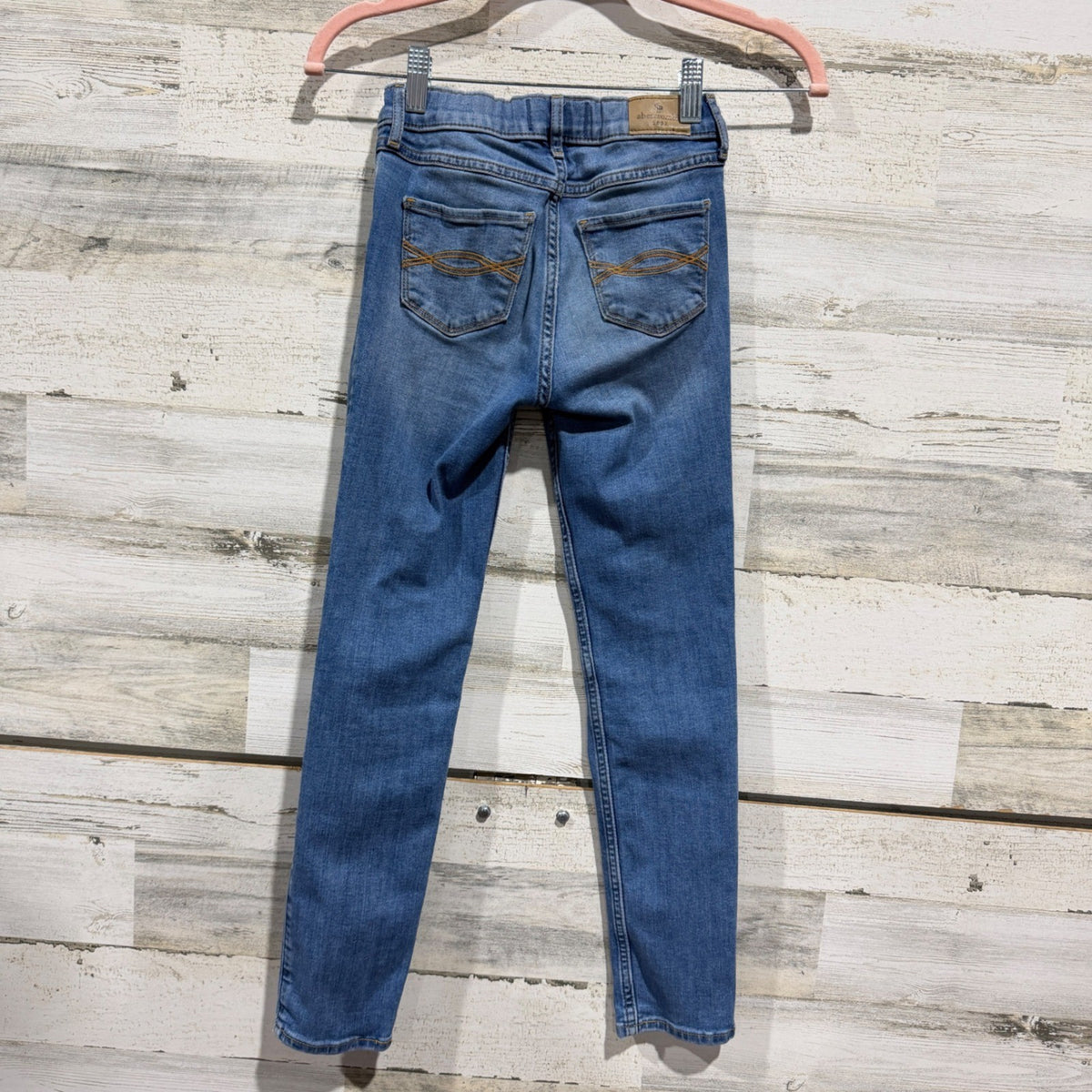 Abercrombie High-Rise Super Skinny Jeans Girls 9/10 Blue Cotton Blend Modern3