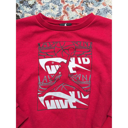 Jordan Sweatshirt Boys 4T Red Black White Jumpman Graphic EUC1