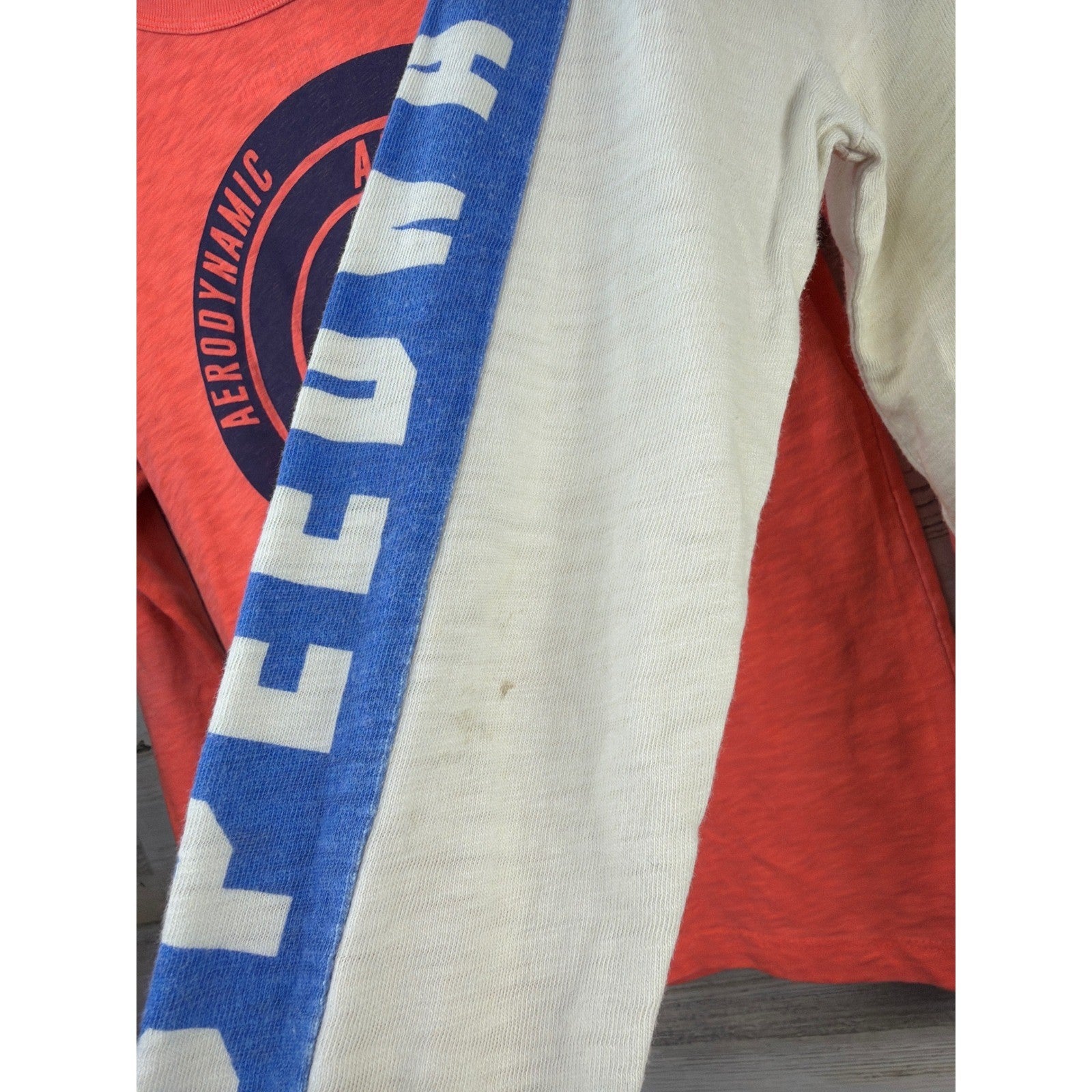 Crewcuts Graphic T-Shirt Boys 6 7 Orange White Racing Car Speedway *Flawed7