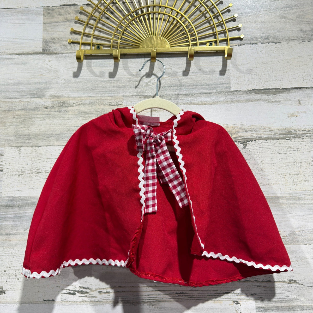 Lover Dovers Little Red Riding Hood Cape Girls OS Red Ric Rac Trim Storybook EUC0