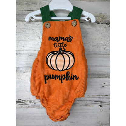 Boutique Bubble Romper Baby 0-3M Orange Mama's Little Pumpkin Fall0