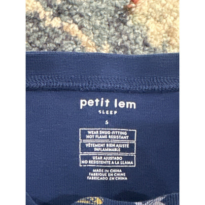 Petit Lem Pajama Set Boys 5 Navy Hanukkah Fair Isle Organic Cotton EUC5