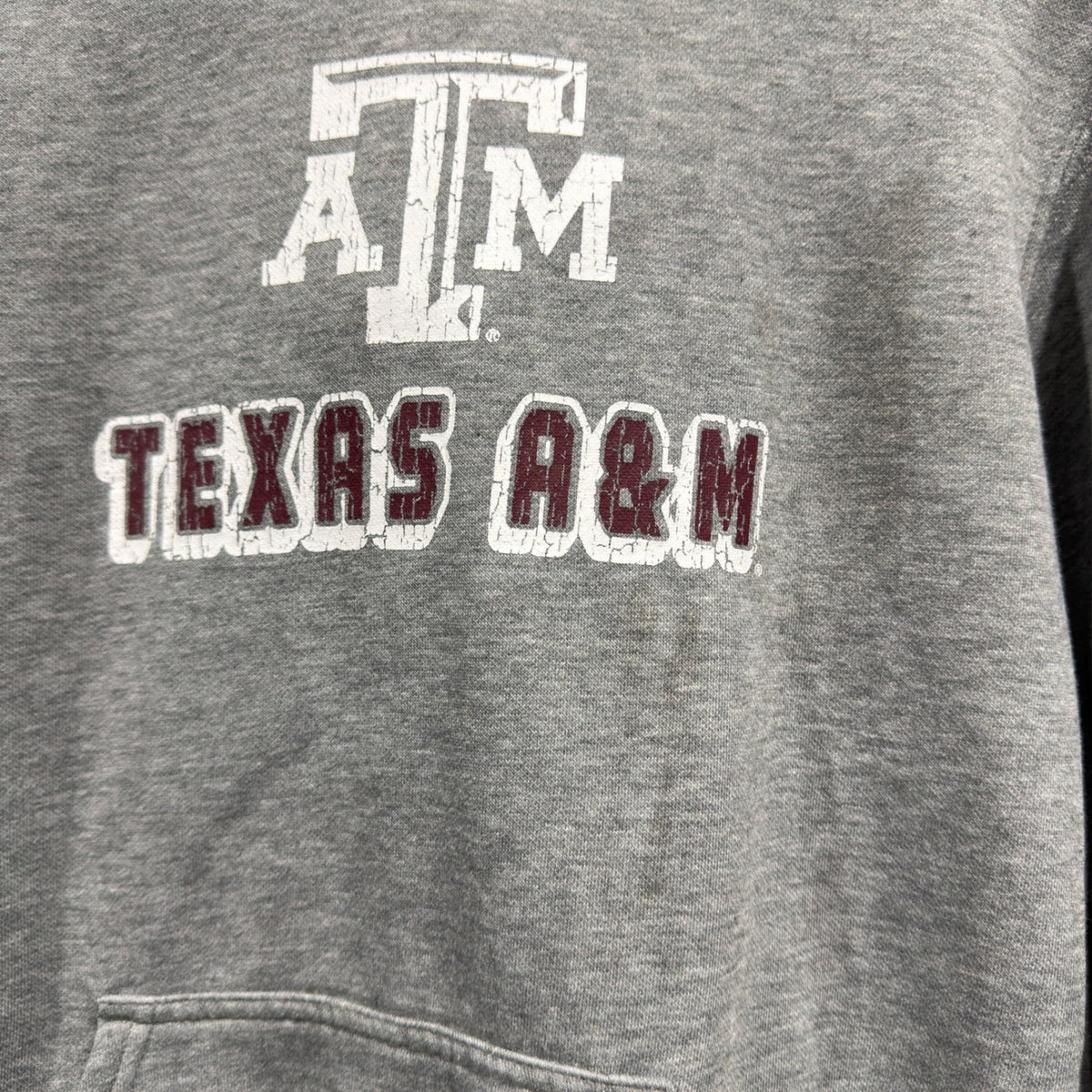 Rivalry Threads Texas A&M Hoodie Kids L 12/14 Gray Distressed Gameday *Flawed*1