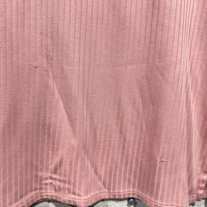 Matilda Jane Henley Top Women M Pink Ribbed Long Sleeve *Flawed4