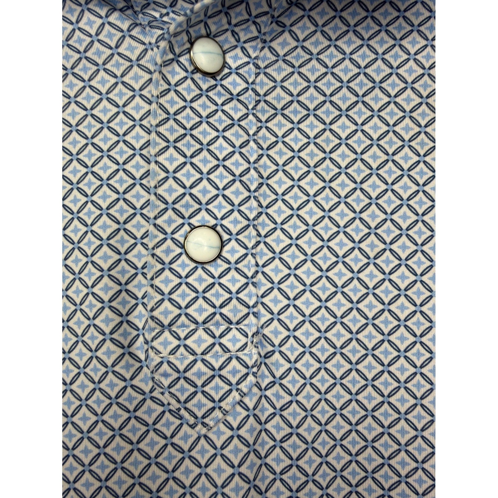 Rafter C Polo Shirt Men 3XL Blue Geometric Western Performance Golf EUC2