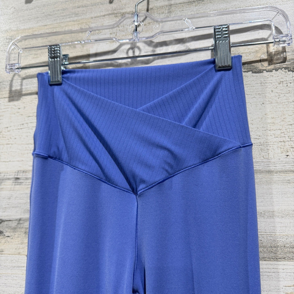 OFFLINE By Aerie Real Me Super Flare Leggings Women S Blue Ribbed Y2K EUC1