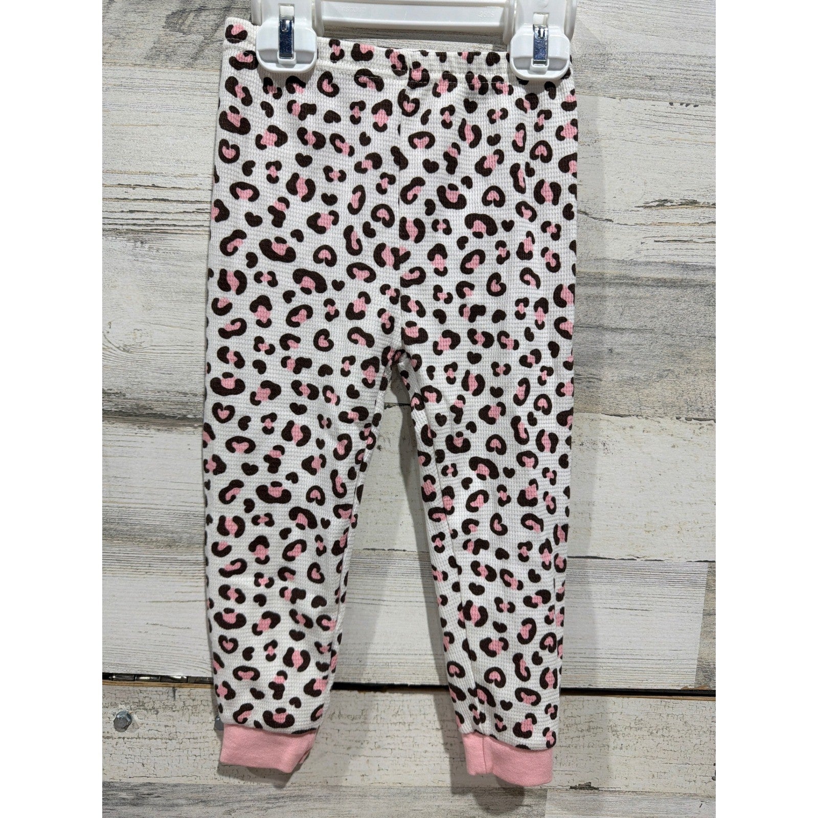 Jessica Simpson H&M Bundle Girls 2T Pink Leopard Corduroy Pinafore Pajamas EUC5