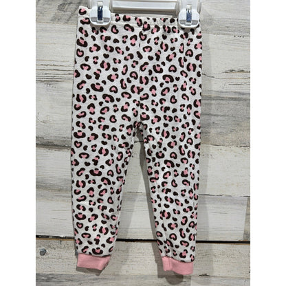 Jessica Simpson H&M Bundle Girls 2T Pink Leopard Corduroy Pinafore Pajamas EUC5