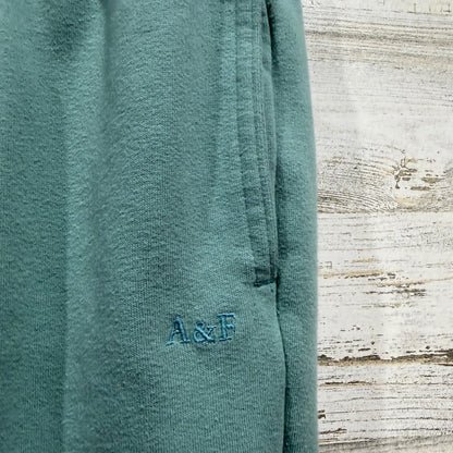Abercrombie Kids A&F Essentials Joggers Girls 11/12 Green Cotton Blend Casual1