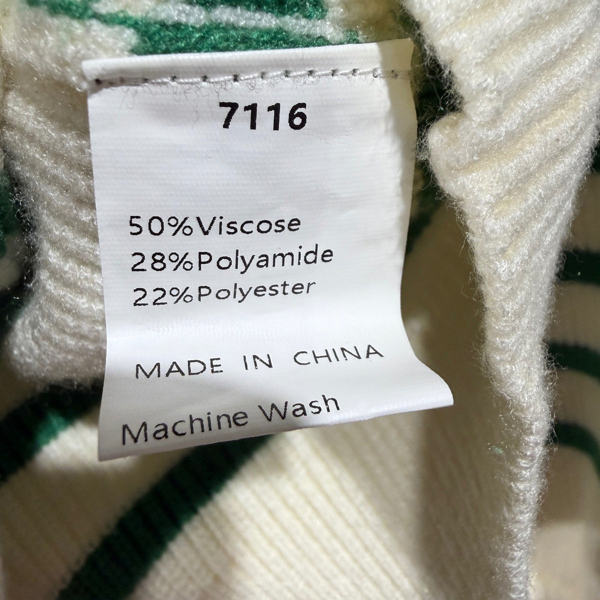 PrettyGarden Sweater Women S Green White Striped Cap Sleeve Detail Preppy EUC2