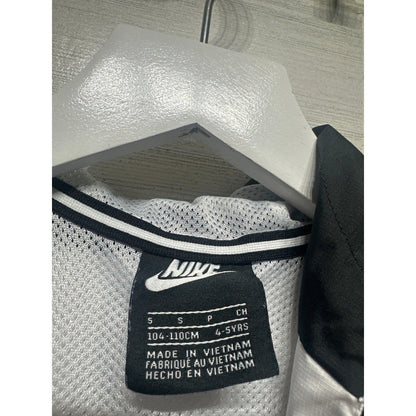 Nike Windrunner Windbreaker Kids Size 5 Black White Grey Hooded Jacket EUC1