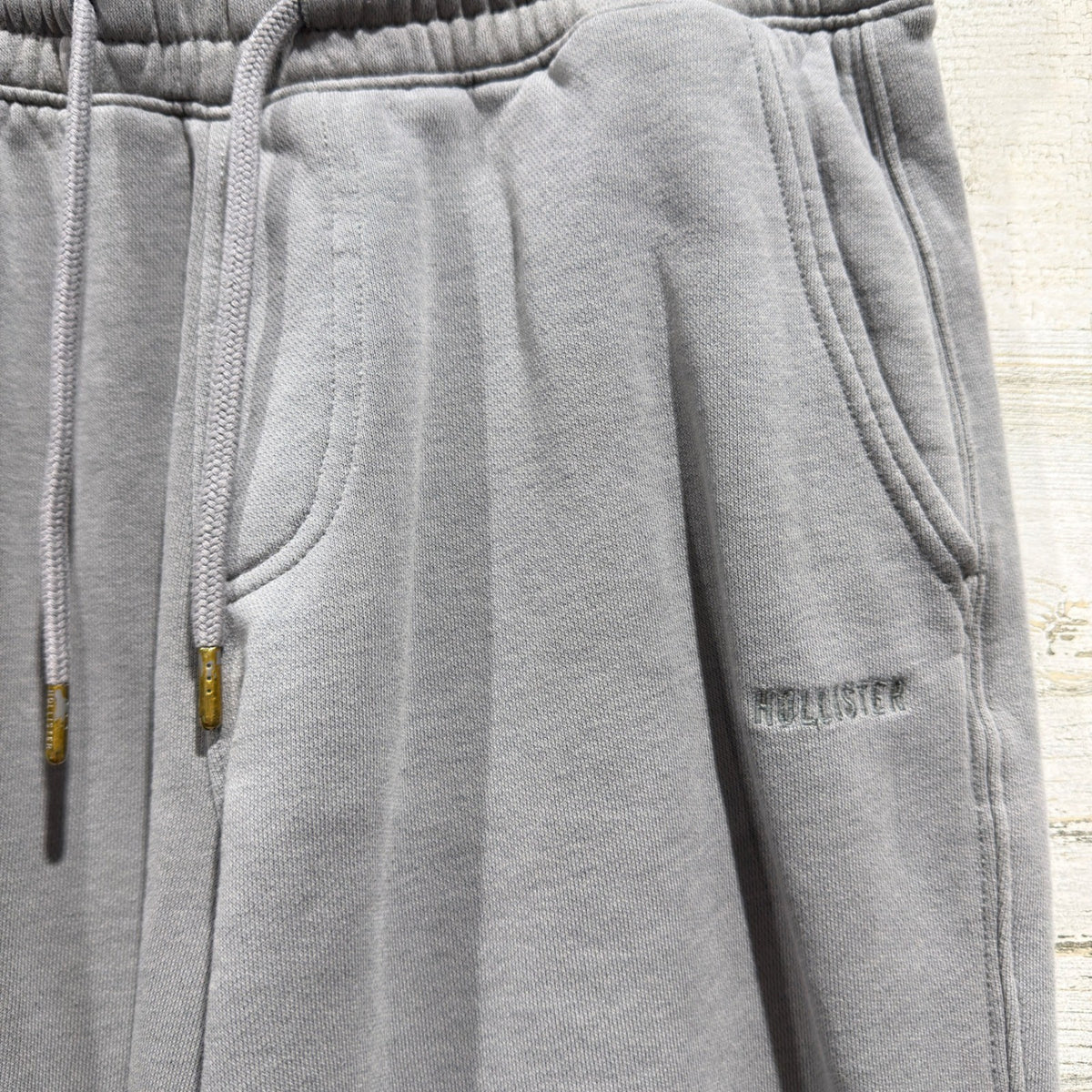Hollister Relaxed Jogger Men Small Grey Fleece Sweatpants Loungewear *Flawed1