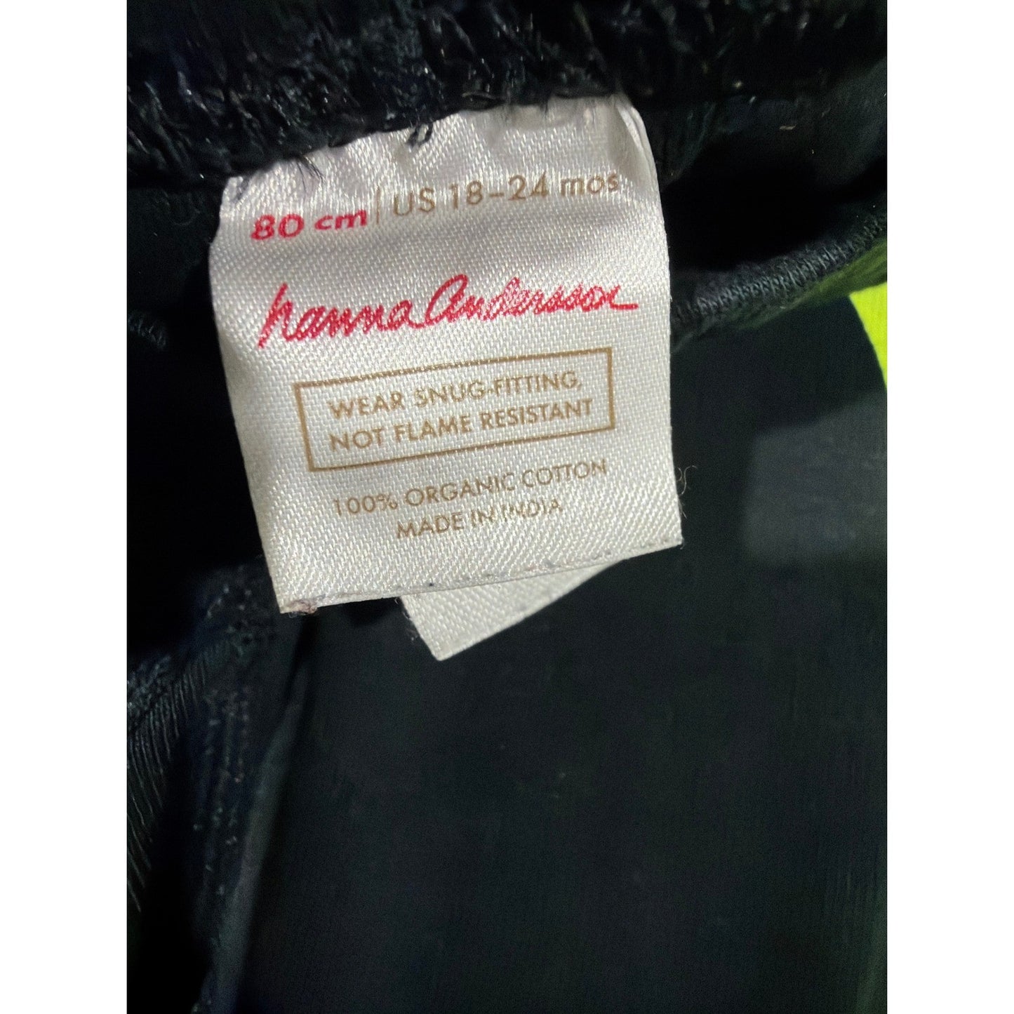 Hanna Andersson Pajama Pants Kids 18-24M Black Skeleton Bone Spooky EUC1