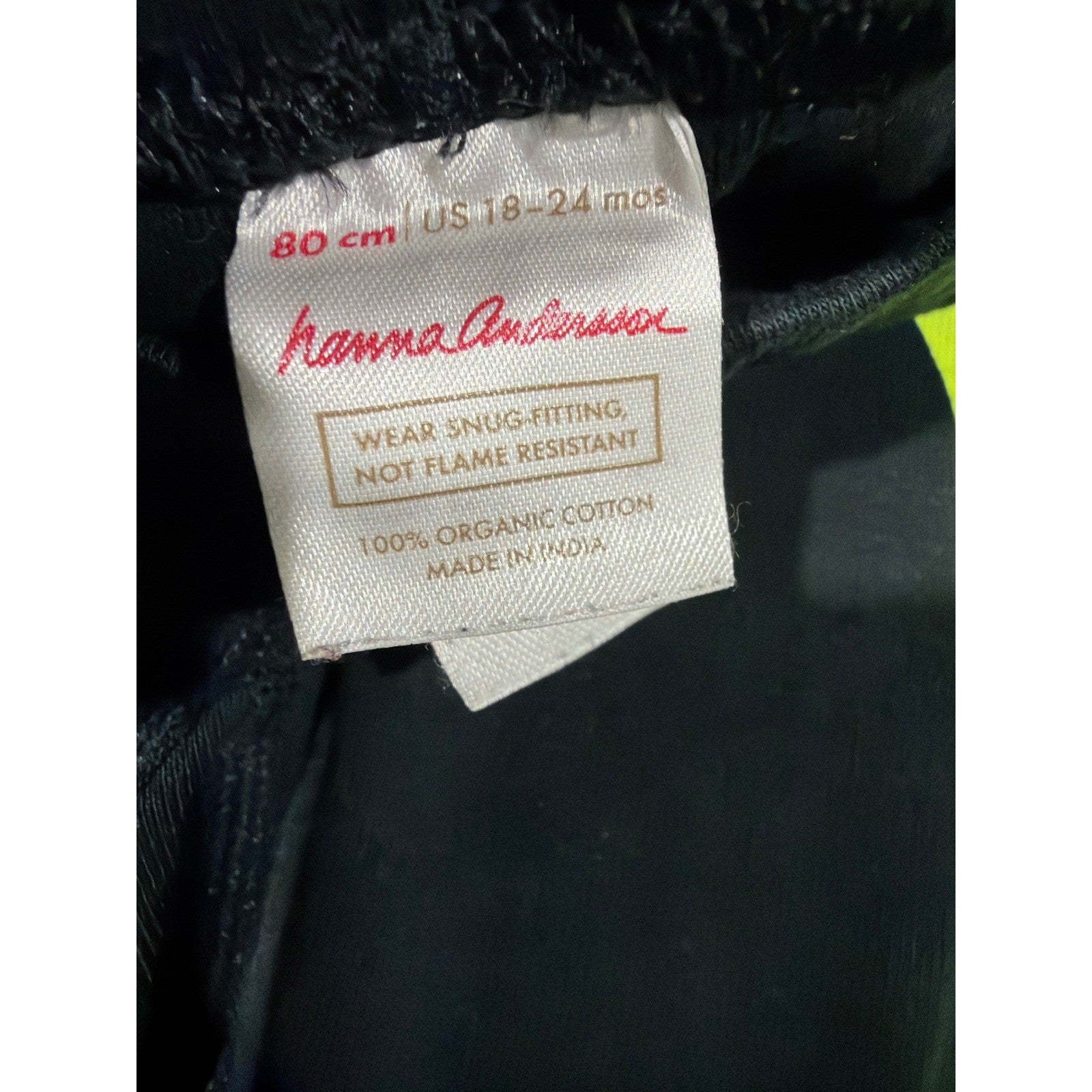 Hanna Andersson Pajama Pants Kids 18-24M Black Skeleton Bone Spooky EUC1
