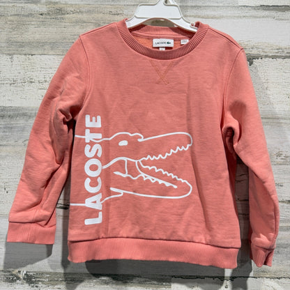 Lacoste Big Croc Logo Sweatshirt Girls Size 6 Peach Preppy EUC0