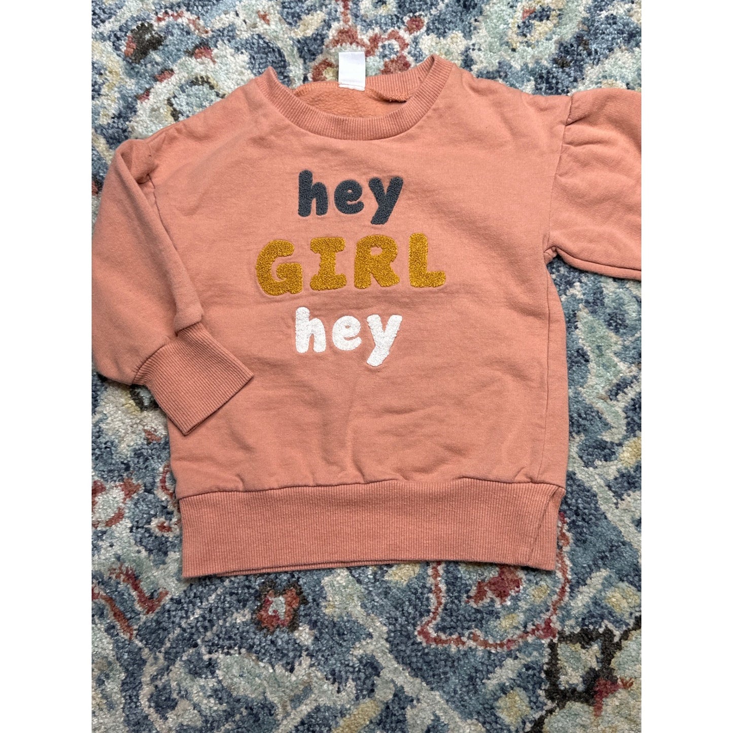 Zara H&M Long Sleeve Tops Bundle Girls 18M Peach Black Cream Graphic Ribbed4