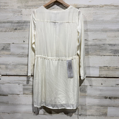 BCBGMAXAZRIA Gardenia Mini Dress Women XS White Satin Long Sleeve Flawed*4