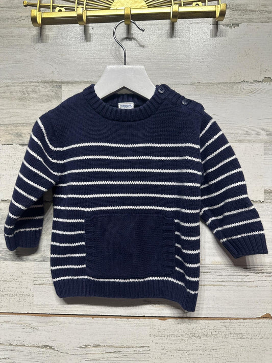 Vintage Gymboree Striped Sweater Boys 12-18 Months Navy Blue Nautical Knit EUC0