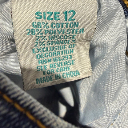 Rockin G Jeans Girls 12 Blue Bootcut Stretch Western Cowgirl EUC3