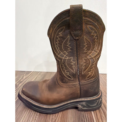 Ariat Western Boots Boys 11 Brown Leather 10042412 Cowboy GUC*Flaws12